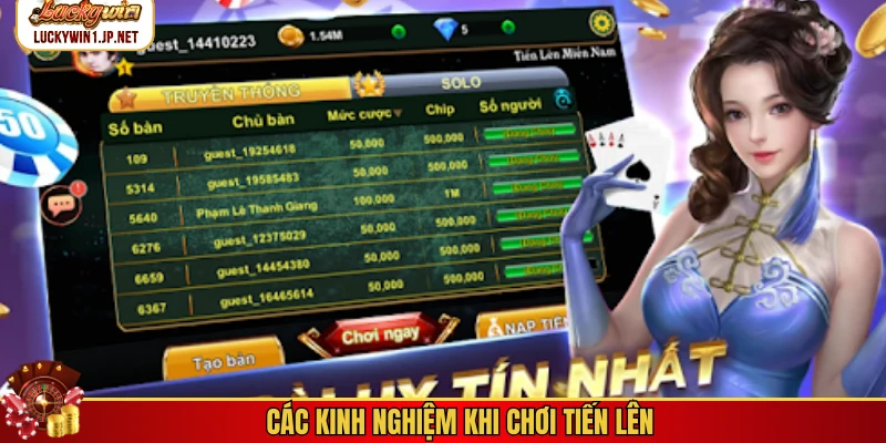 Các kinh nghiệm khi chơi tiến lên